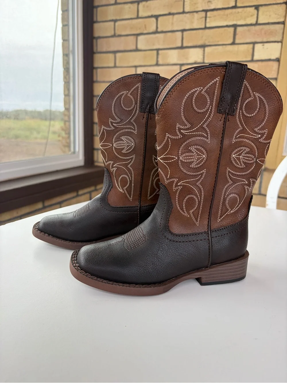 ROPER Brand Little Kids Size 11 Brown Leather Cowboy Boots Western Style